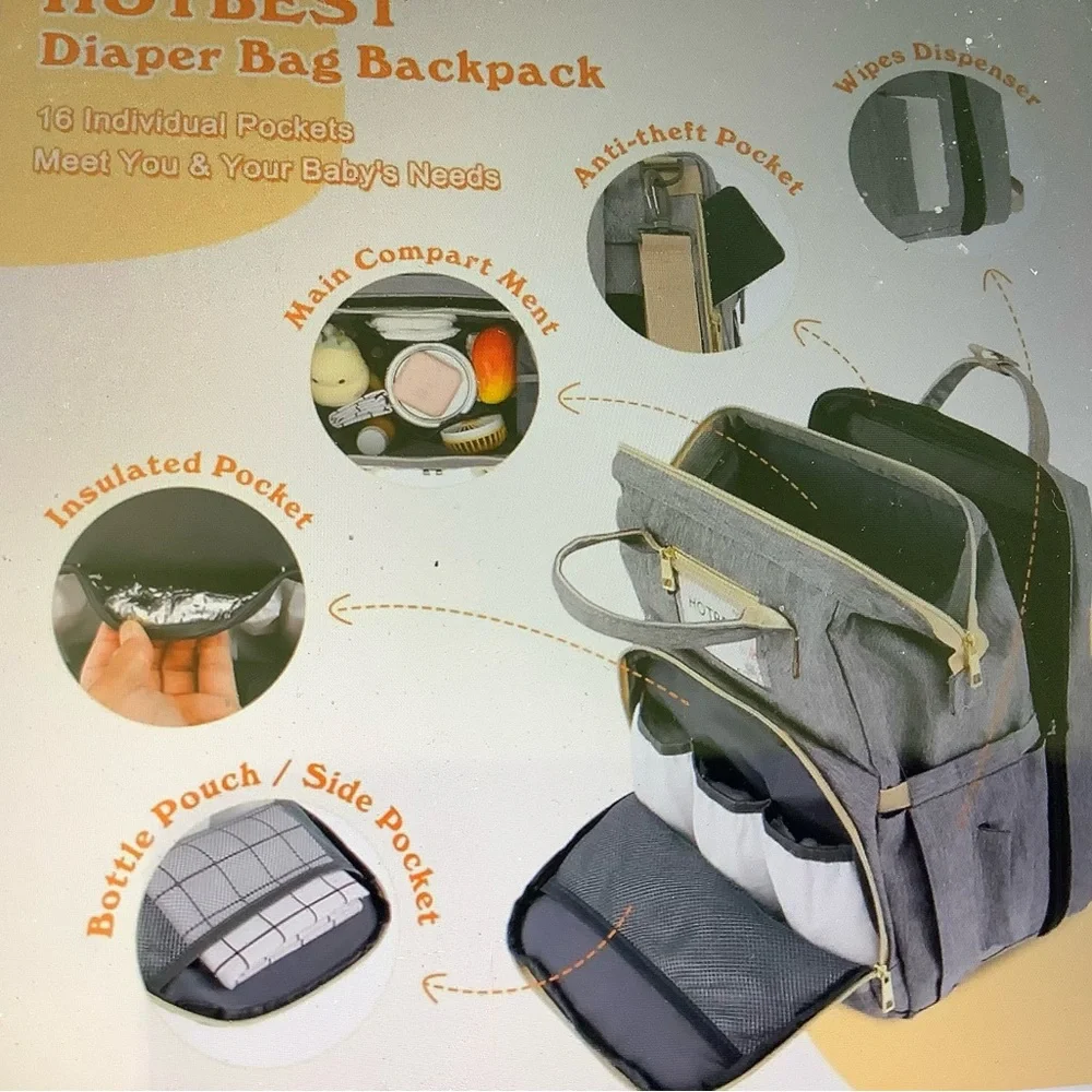 HOTBEST Diaper backpack multifunction travel bag unisex New